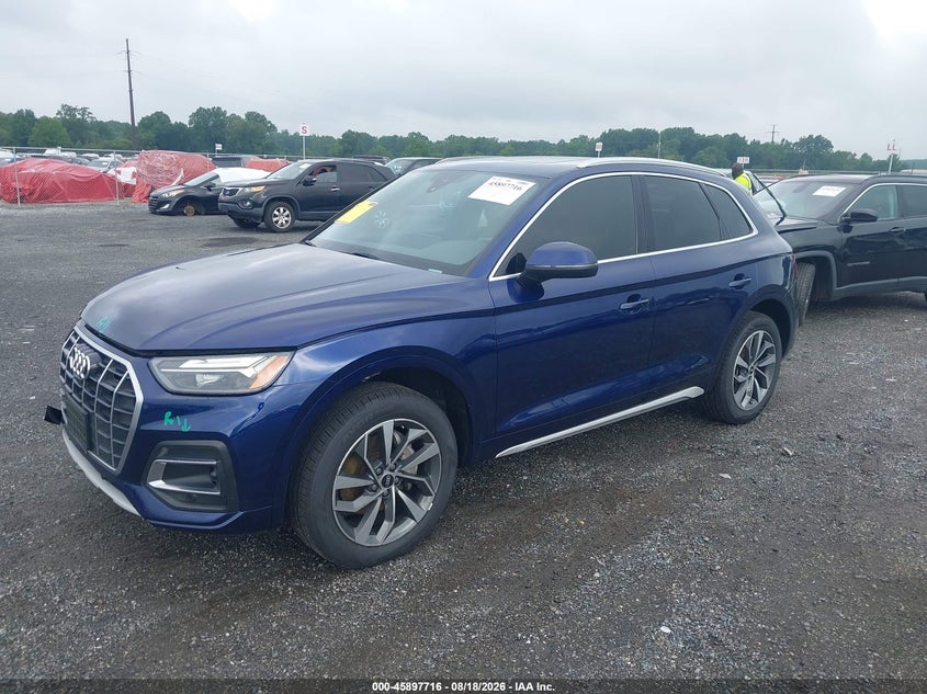 2021 Audi Q5, Right Side, IAAI, VIN WA1BAAFY8M2052599 — photo 2