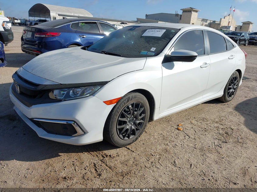 2020 Honda Civic, Rear, IAAI, VIN 19XFC2F69LE021482 — photo 2