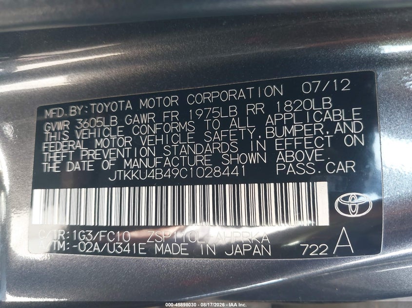 2012 SCION XD · Фото 9