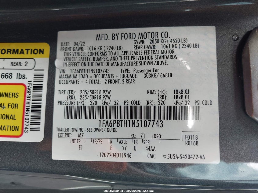 FORD MUSTANG - zdjęcie 9