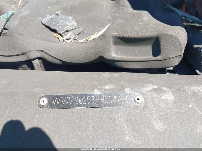 VOLKSWAGEN VANAGON 1987 VIN WV2ZB0253HH004763