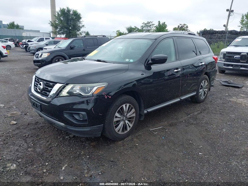 2017 Nissan Pathfinder, Left Rear, IAAI, VIN 5N1DR2MM0HC677863 — photo 2