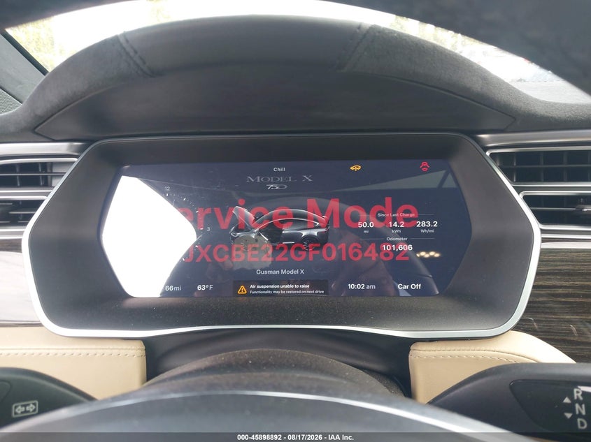 TESLA MODEL X 2016 VIN 5YJXCBE22GF016482