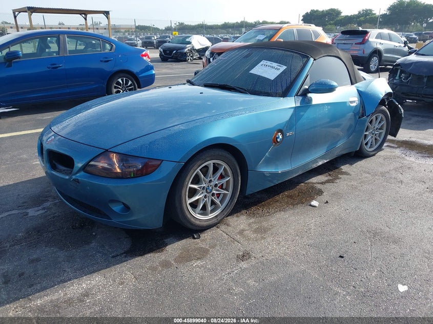 2003 BMW Z4, Левый зад, IAAI, VIN 4USBT53473LU04275 — фото 2