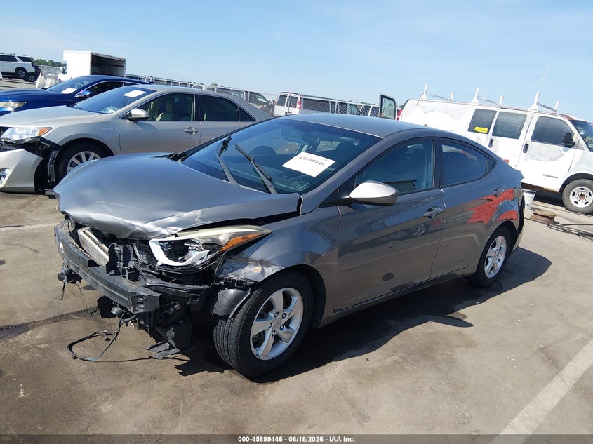 2014 Hyundai Elantra, Перед і зад, IAAI, VIN 5NPDH4AE0EH457249 — фото 2