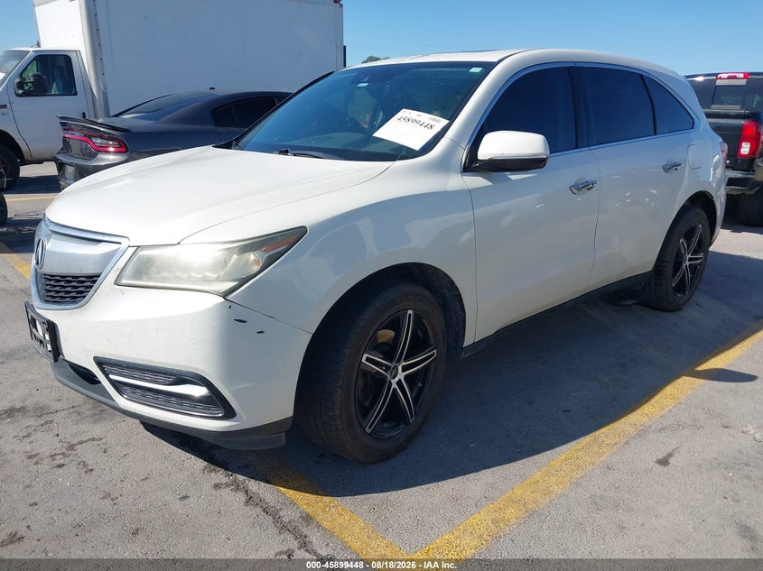 2016 Acura MDX, Right Front, IAAI, VIN 5FRYD3H40GB014314 — photo 2