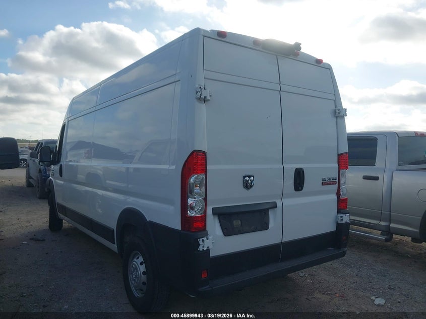 Vin: 3c6lrvdg2me525864, lot: 46399004, ram promaster 2500 high roof 159 wb 20213