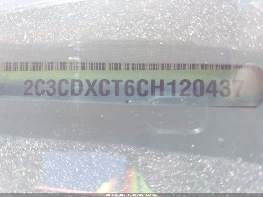 DODGE CHARGER 2012 VIN 2C3CDXCT6CH120437