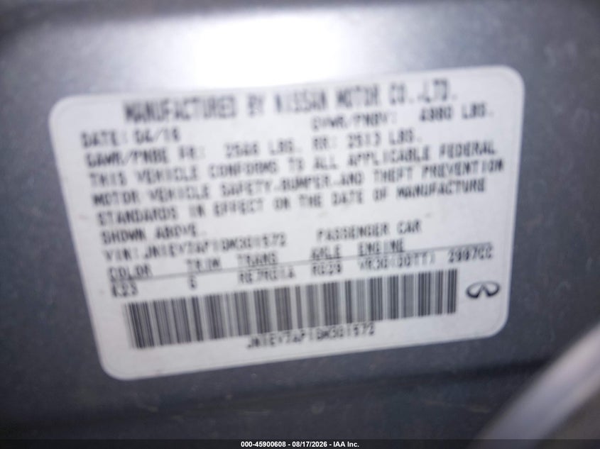 2016 INFINITI Q50 SEDAN 3.0L V-6 DI, DOHC, VVT, TURBO, 300HP