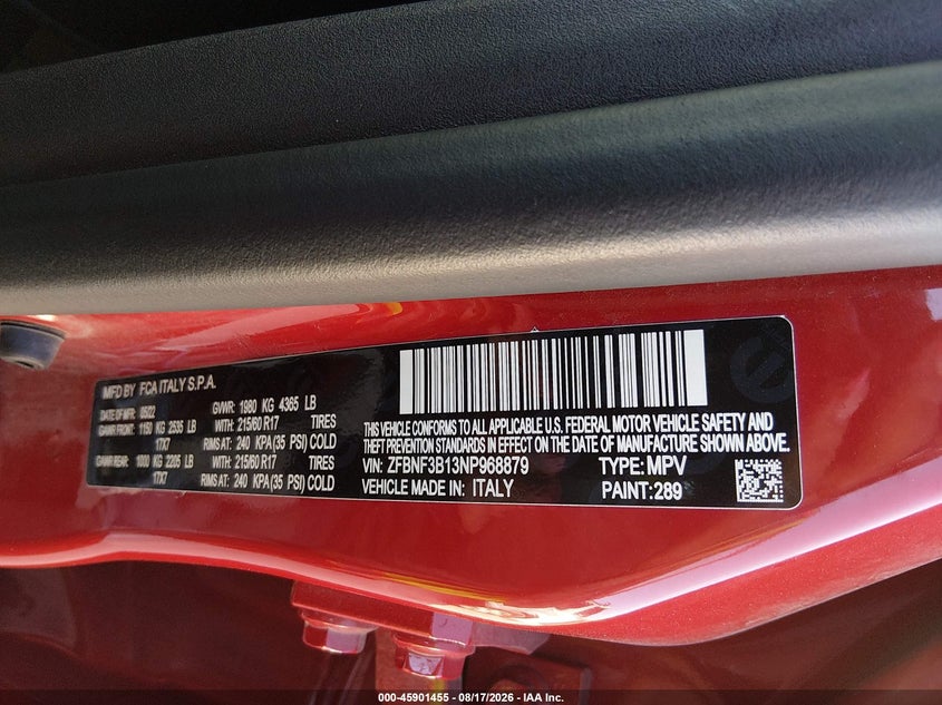 2022 FIAT 500X SPORT UTILITY VEHICLE 1.3L I-4 DI, VVT, TURBO, 177HP