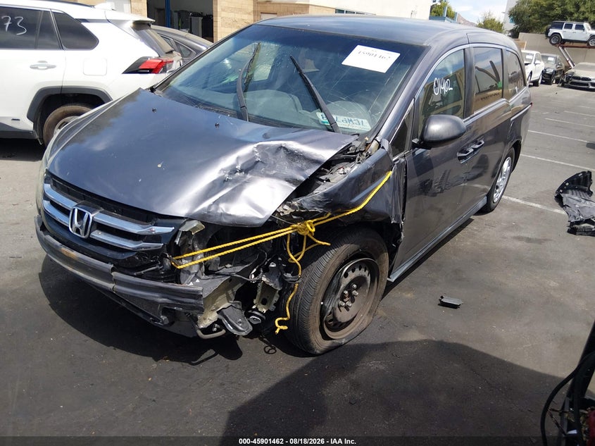 2014 Honda Odyssey, Left Front, IAAI, VIN 5FNRL5H29EB065519 — photo 2