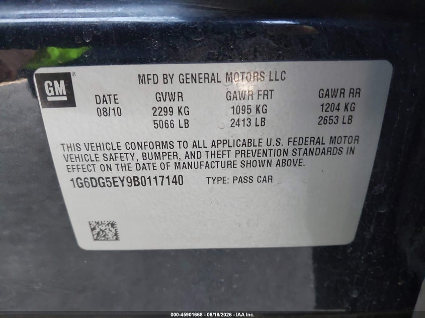2011 CADILLAC CTS SEDAN 3.0L V-6 DI, DOHC, VVT, 270HP