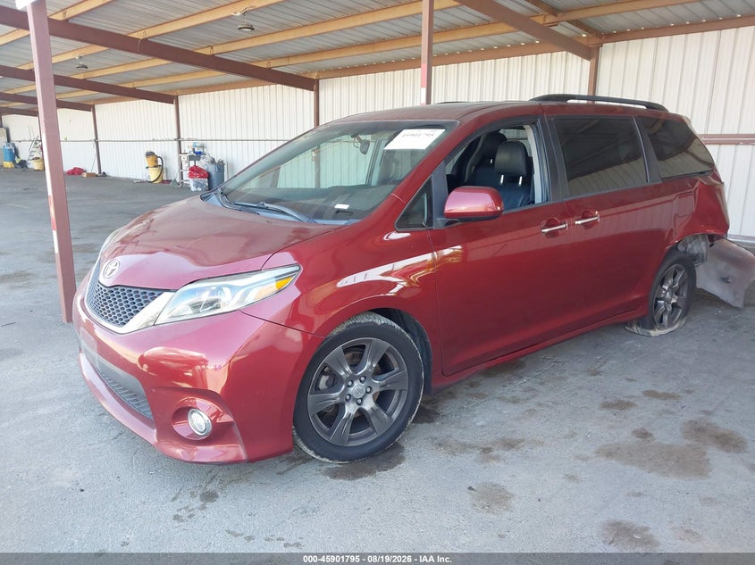 2017 Toyota Sienna, Rear, IAAI, VIN 5TDXZ3DC9HS876701 — photo 2