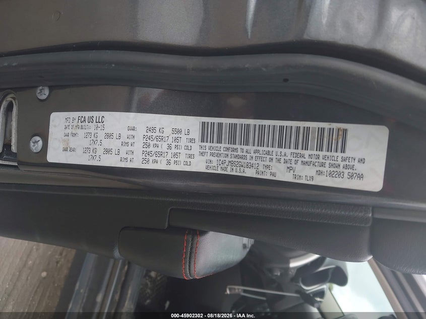 JEEP CHEROKEE 2016 VIN 1C4PJMBS2GW183412