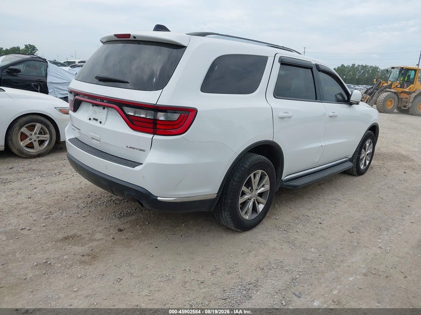 Vin: 1c4rdjdg7fc101648, lot: 46401654, dodge durango limited 20154