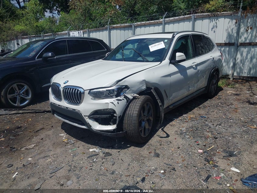 2021 BMW X3, Front End, IAAI, VIN 5UXTY3C00M9F70179 — photo 2