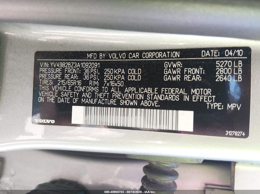 2010 VOLVO XC70 3.2 · Фото 9