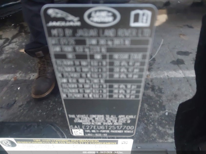 LAND-ROVER DEFENDER 2026 VIN SALE27EU6T2517700