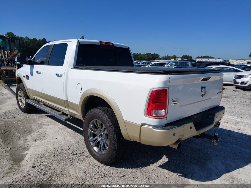Vin: 1c6rr7wt4ds663550, lot: 46405213, ram 1500 laramie longhorn edition 20133