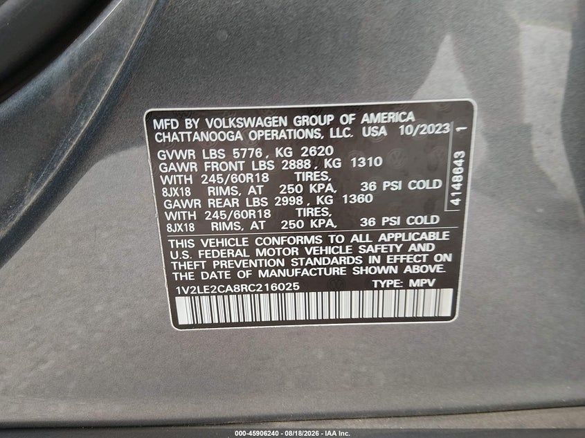 2024 VOLKSWAGEN ATLAS CROSS SPORT 2.0T SE · Фото 9
