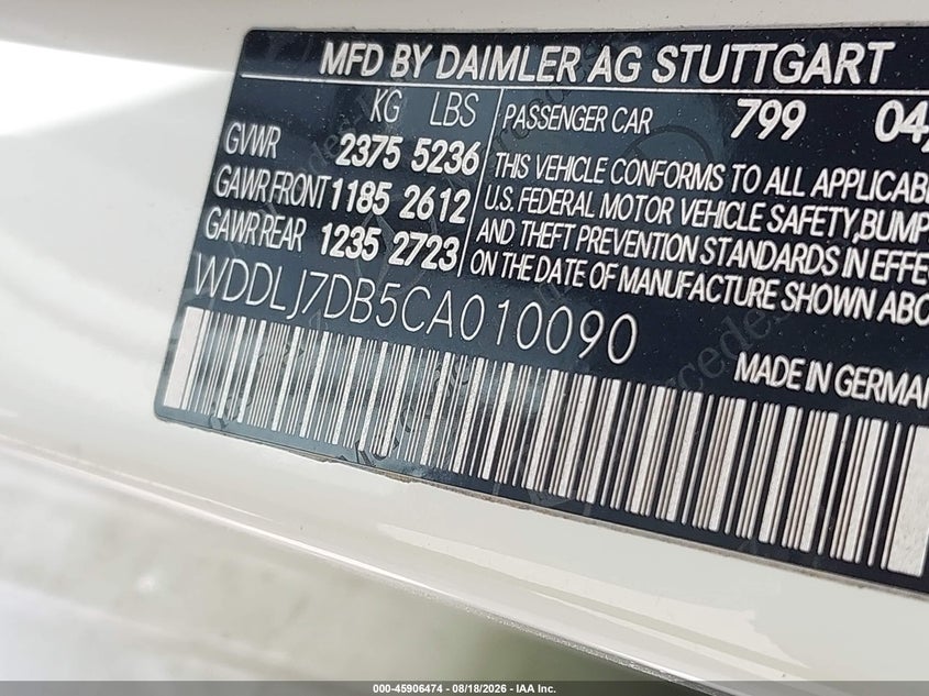 2012 MERCEDES-BENZ CLS 550 · Фото 9