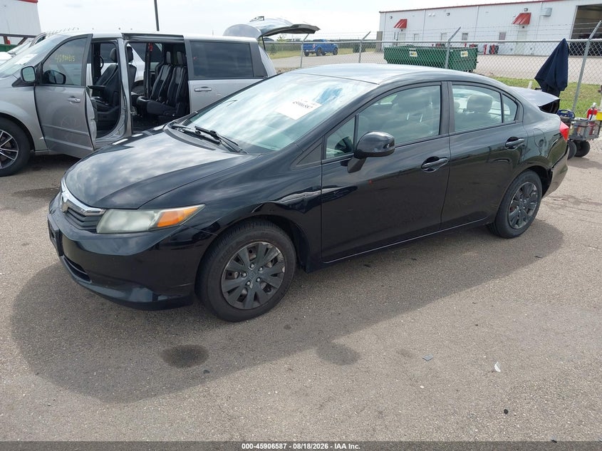 2012 Honda Civic, Удар сзади, IAAI, VIN 19XFB2F59CE101245 — фото 2