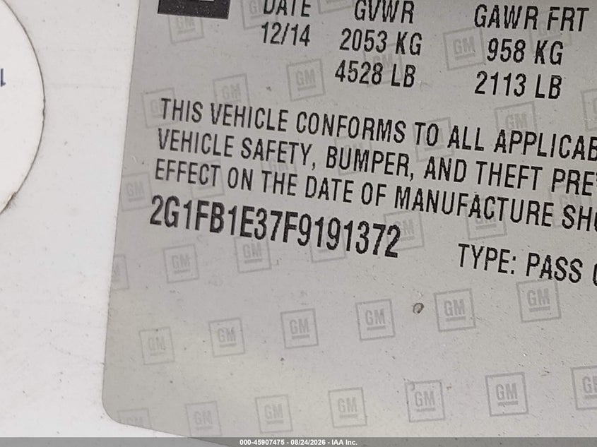 2015 CHEVROLET CAMARO COUPE 3.6L V-6 DI, DOHC, VVT, 323HP