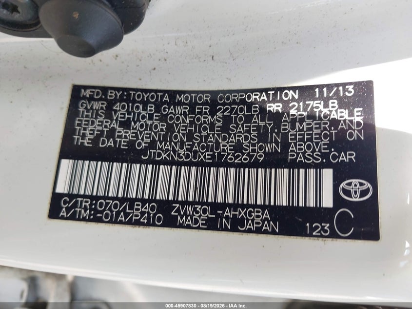 2014 TOYOTA PRIUS HATCHBACK 1.8L I-4 DOHC, VVT, 98HP