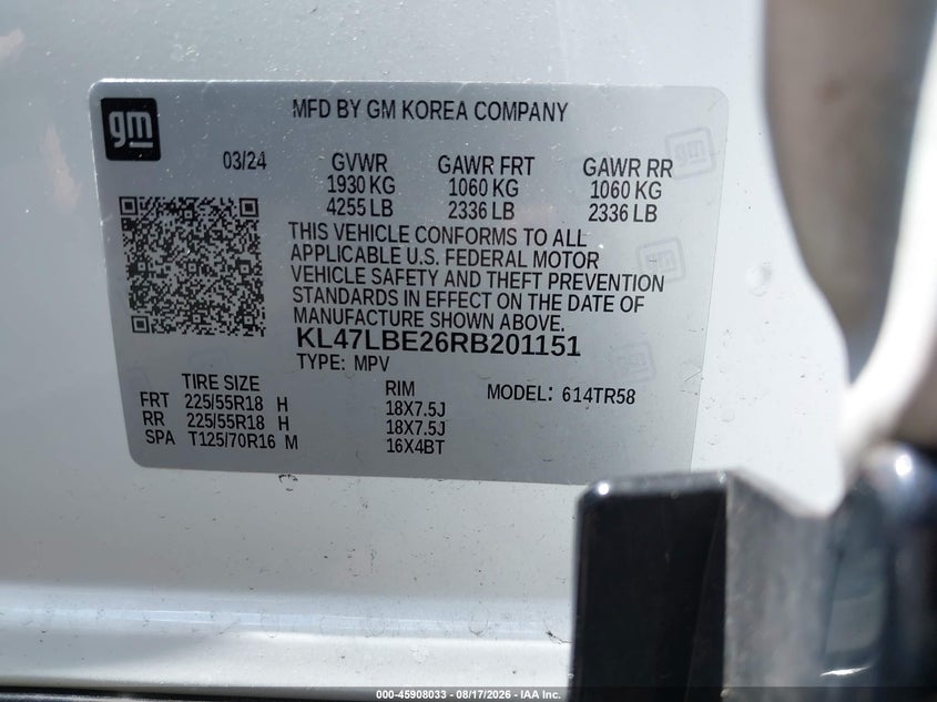 BUICK ENVISTA 2024 VIN KL47LBE26RB201151