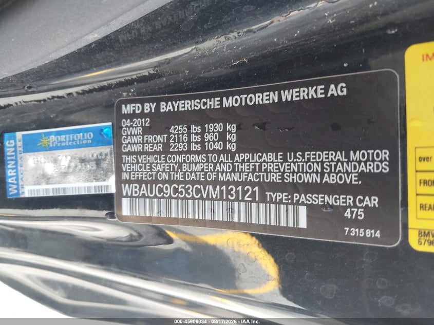 2012 BMW 1 SERIES COUPE 3.0L I-6 DI, DOHC, VVT, TURBO, 300HP