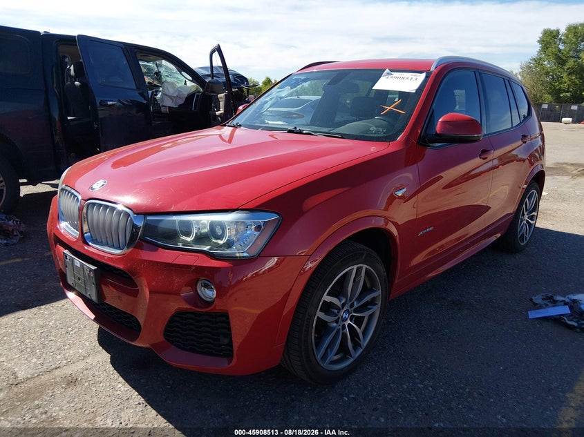 2016 BMW X3, Right Rear, IAAI, VIN 5UXWX9C58G0D80301 — photo 2