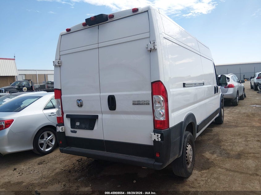 Vin: 3c6lrvdg4se500977, lot: 46407622, ram promaster 2500 tradesman high roof 159 wb w/pass seat 20254