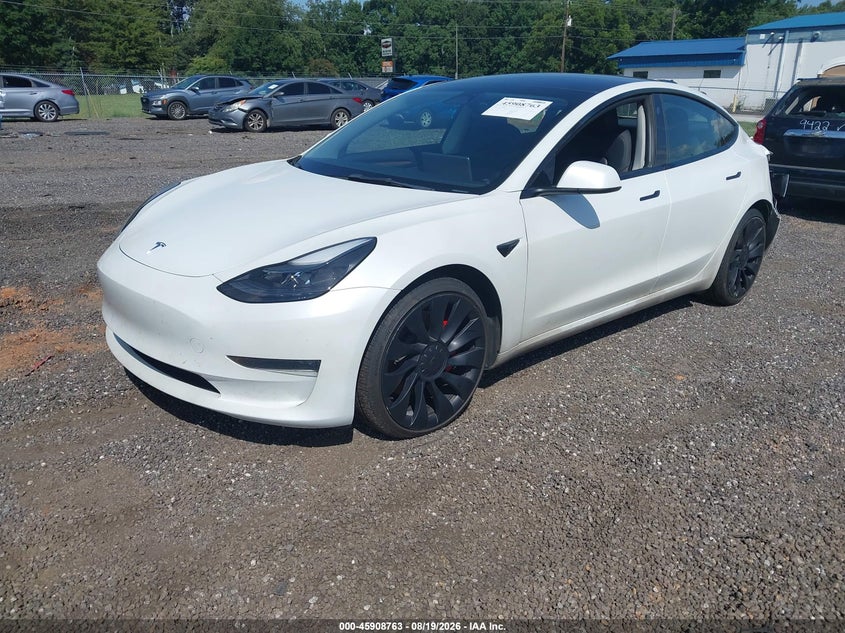 Vin: 5yj3e1ec7pf420843, lot: 46407831, tesla model 3 performance dual motor all-wheel drive 20232