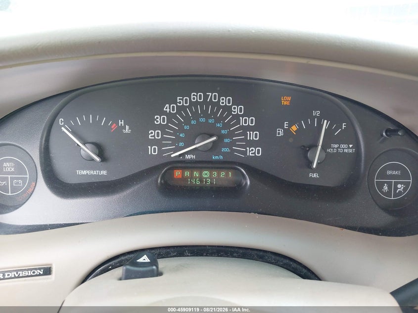 BUICK CENTURY 2001 VIN 2G4WS52J311117998