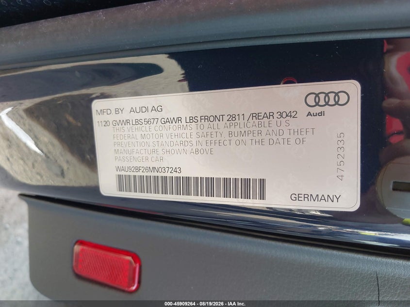 2021 AUDI A6 ALLROAD WAGON 3.0L V-6 DI, DOHC, VVT, TURBO, 335HP