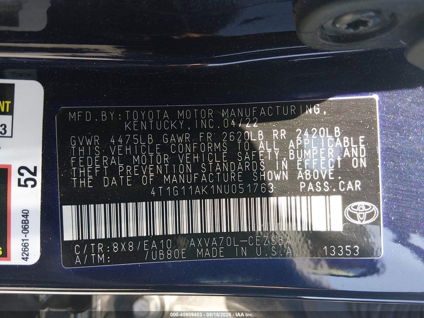 TOYOTA CAMRY - zdjęcie 9