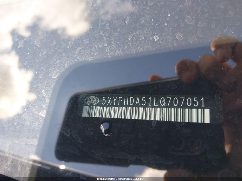 KIA SORENTO 2020 VIN 5XYPHDA51LG707051