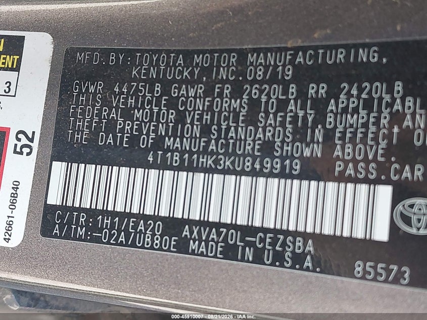 TOYOTA CAMRY - zdjęcie 9