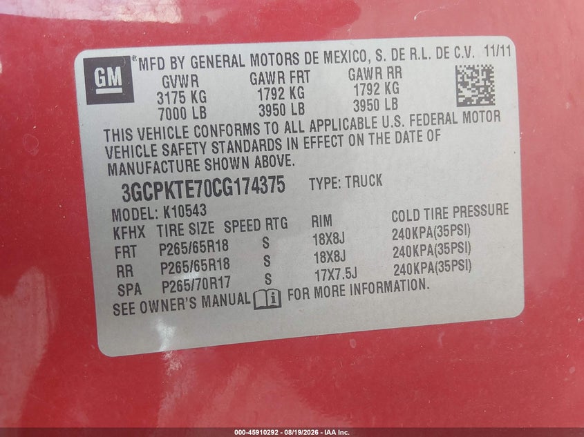 2012 CHEVROLET SILVERADO PICKUP 5.3L V-8 VVT, 315HP