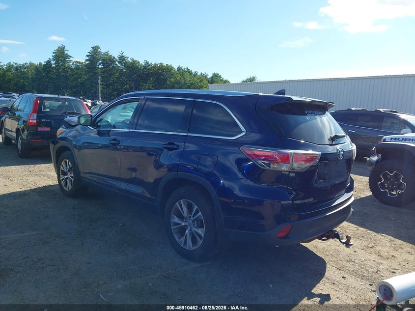 TOYOTA HIGHLANDER 2015 VIN 5TDJKRFH7FS158793