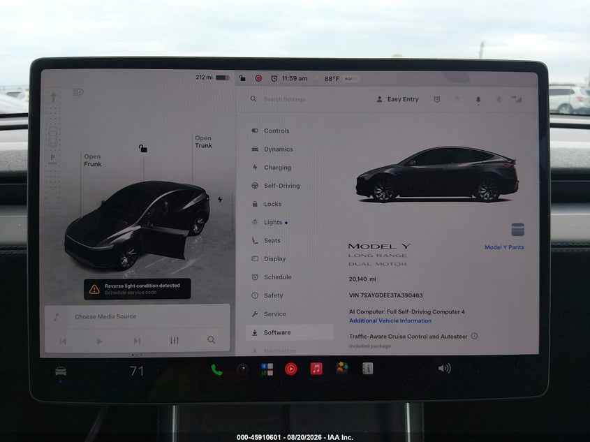 TESLA MODEL Y 2026 VIN 7SAYGDEE3TA390463