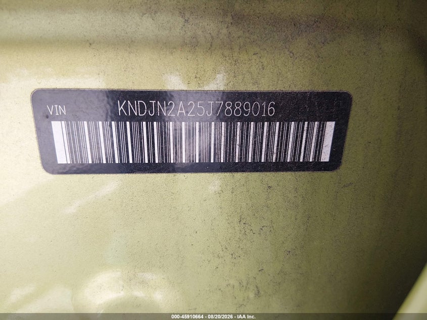 KIA SOUL 2018 VIN KNDJN2A25J7889016