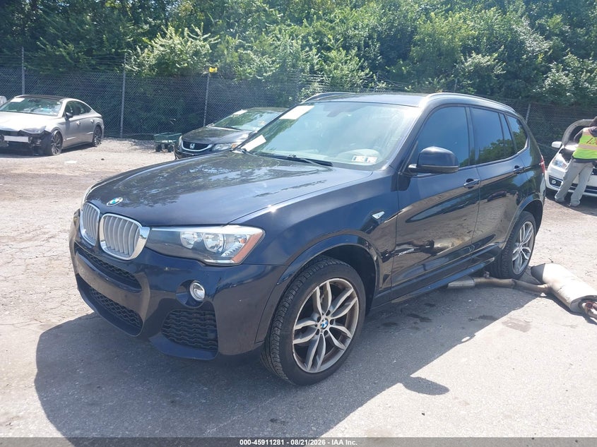 2016 BMW X3, Удар сзади, IAAI, VIN 5UXWX9C59G0D90822 — фото 2