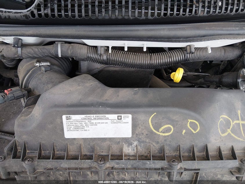 CHEVROLET EXPRESS PASSENGER 2020 VIN 1GAWGEFPXL1256449