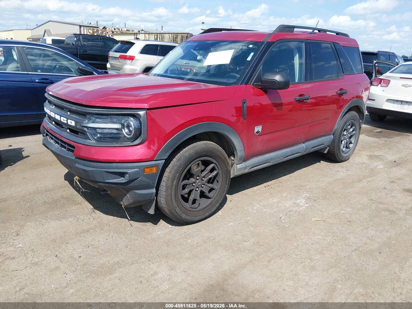 Vin: 3fmcr9b63mra48313, lot: 46410693, ford bronco sport big bend 20212