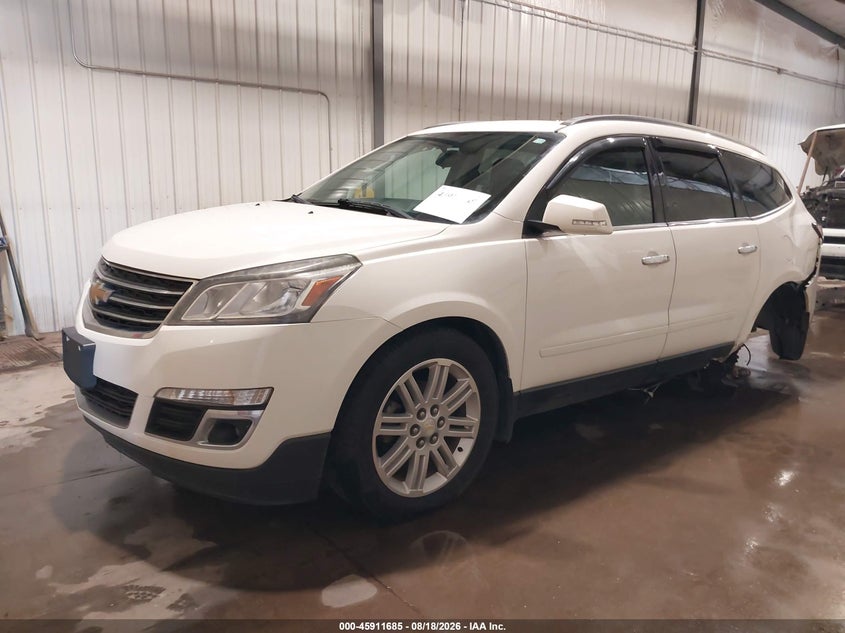 2014 Chevrolet Traverse, Left Rear, IAAI, VIN 1GNKRGKD7EJ311909 — photo 2