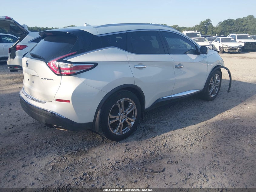 Vin: 5n1az2mgxgn133399, lot: 46410932, nissan murano platinum 20164