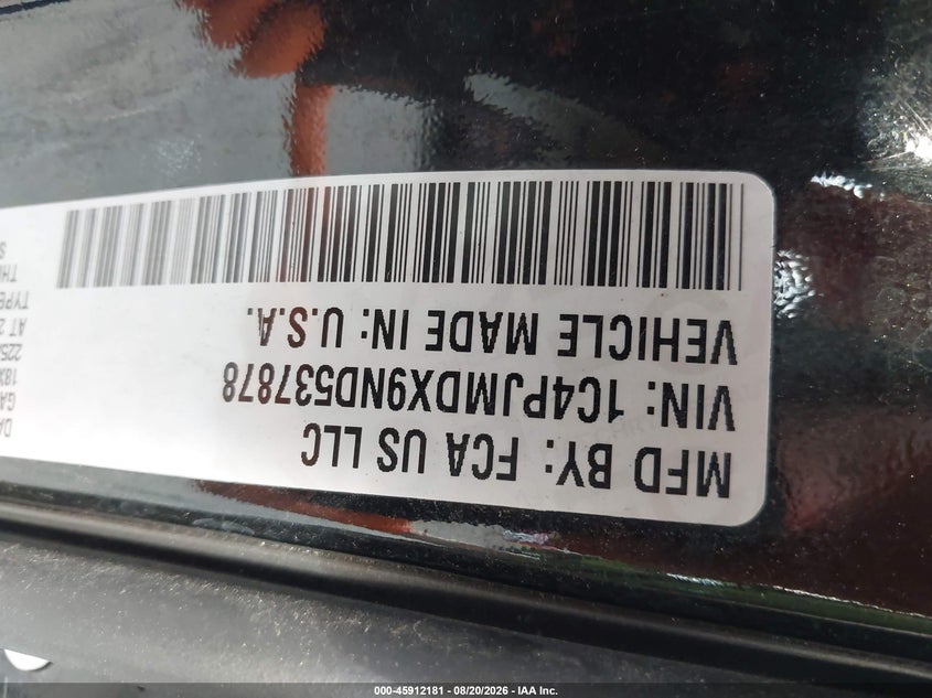 JEEP CHEROKEE 2022 VIN 1C4PJMDX9ND537878