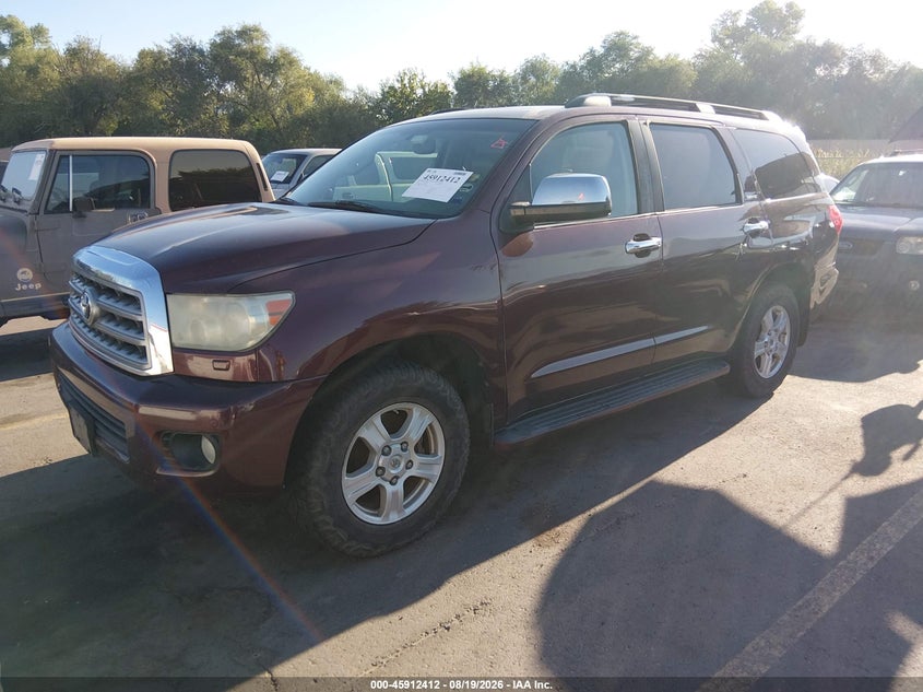 2008 Toyota Sequoia, Обычный износ, IAAI, VIN 5TDBY68A48S003655 — фото 2