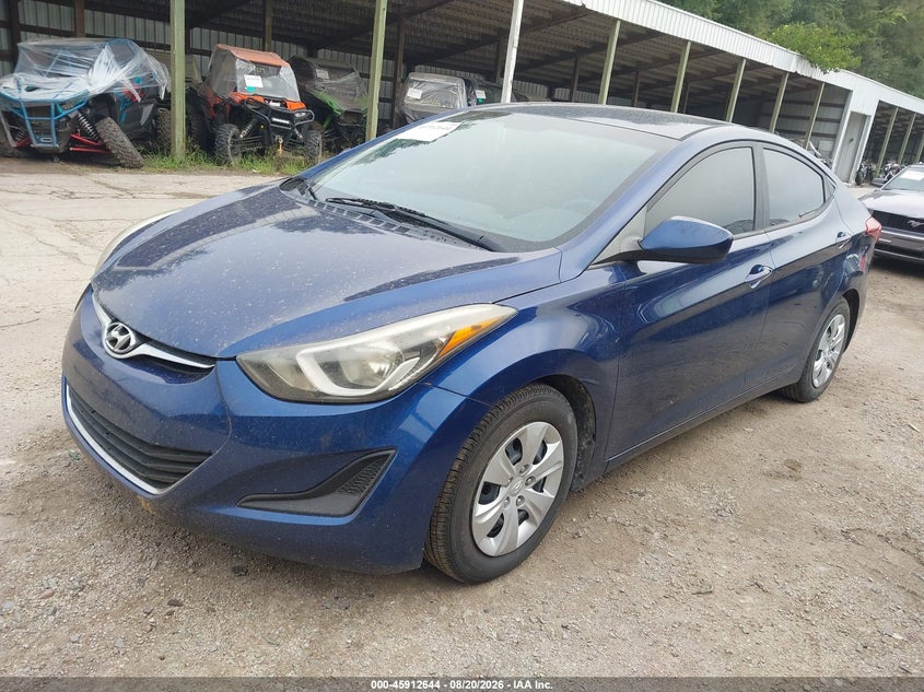 2016 Hyundai Elantra, Звичайний знос, IAAI, VIN 5NPDH4AE3GH685507 — фото 2